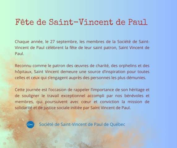Fête de Saint-Vincent de Paul